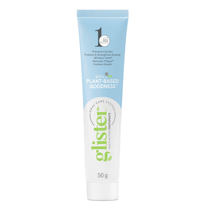 Glistner toothpaste tube on a white background