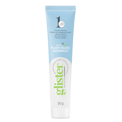 Glistner toothpaste tube on a white background