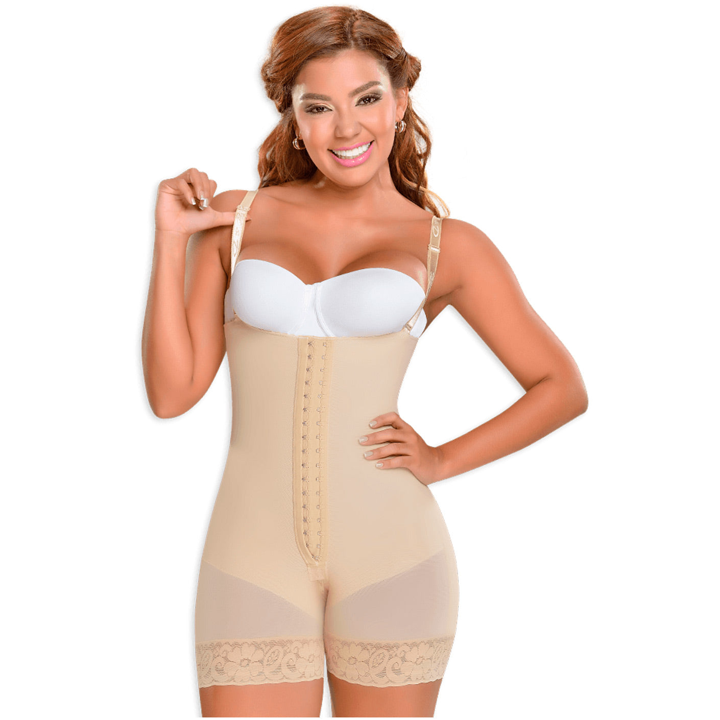 Fajas MYD 0066 Strapless Mid Thigh Body Shaper for Women / Powernet - Pal Negocio