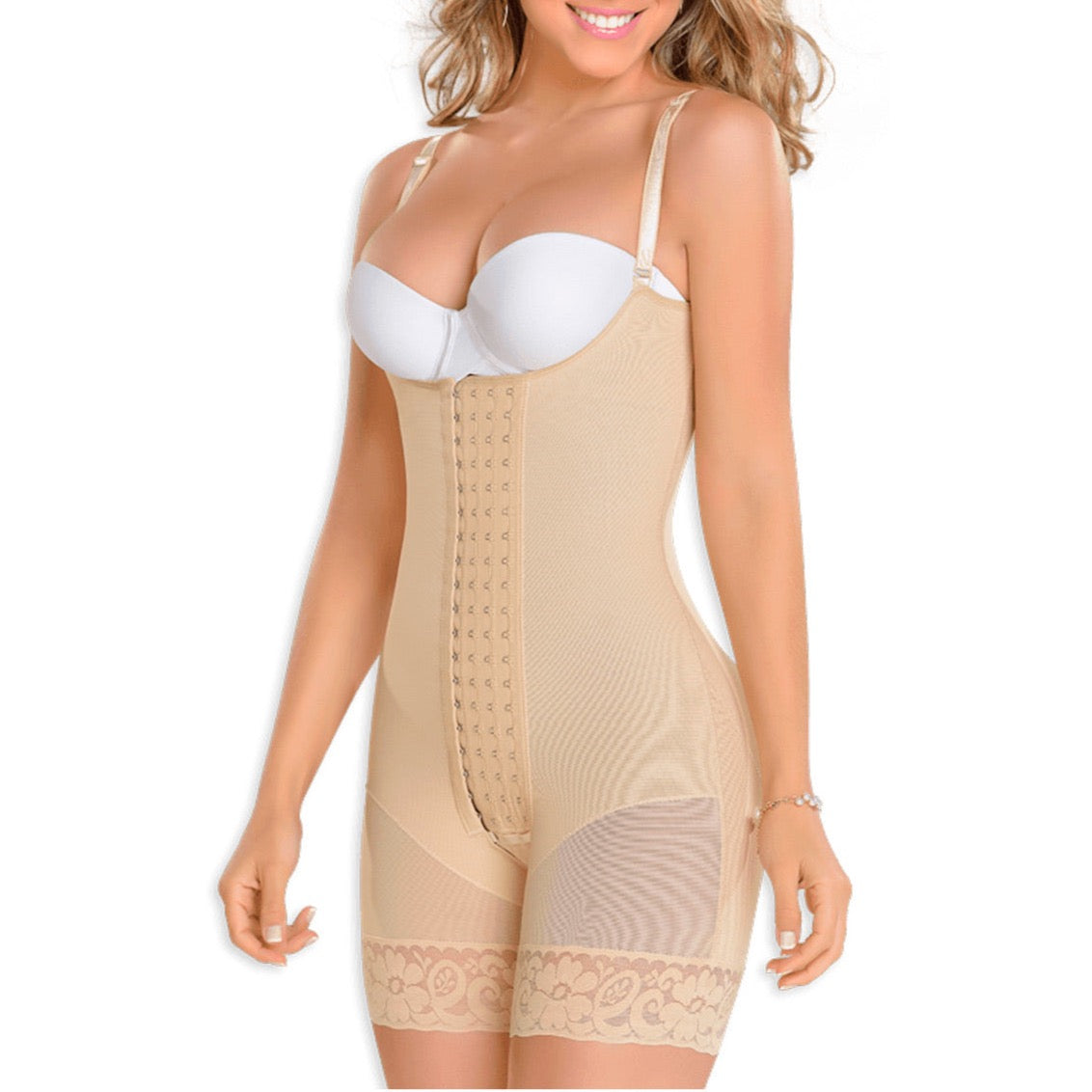 Fajas MYD 0083 Mid Thigh Bodysuit Body Shaper for Women / Powernet - Pal Negocio